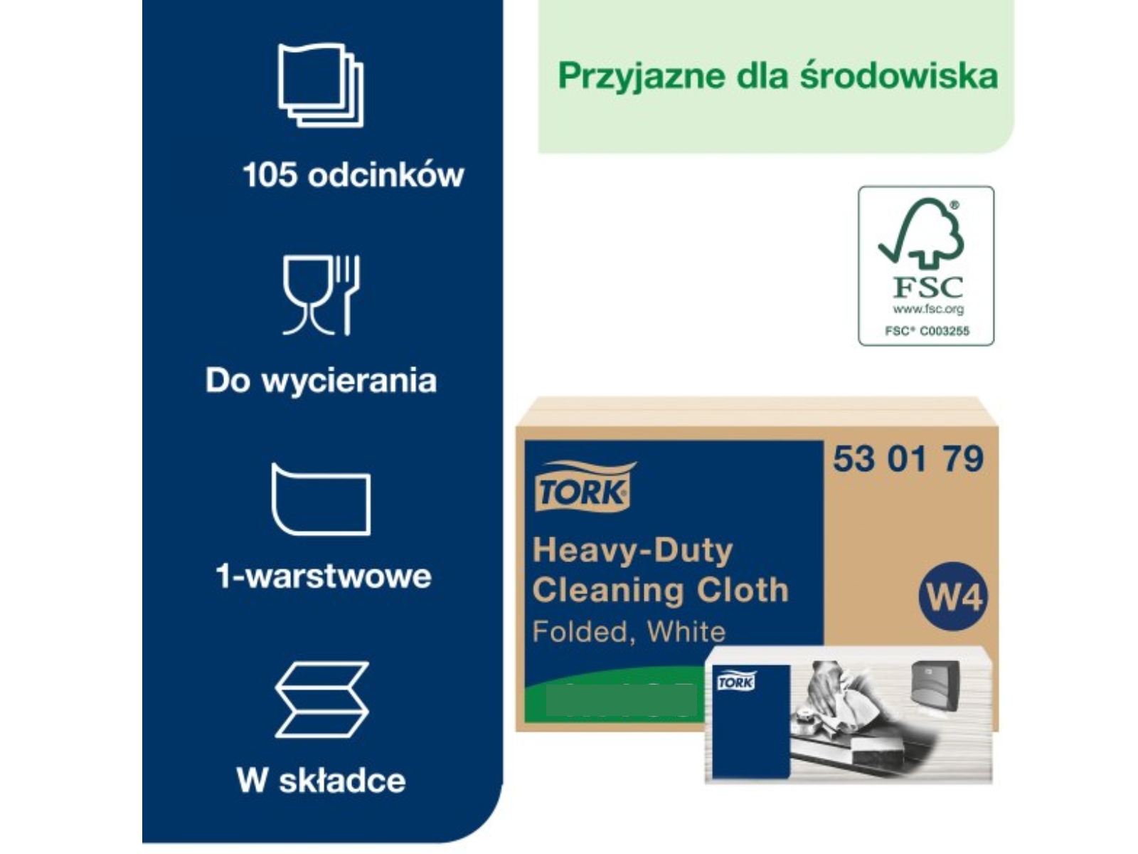 Czyściwo TORK 530179 Ściereczki do trudnych zabrudzeń 4 opak x 105 listków